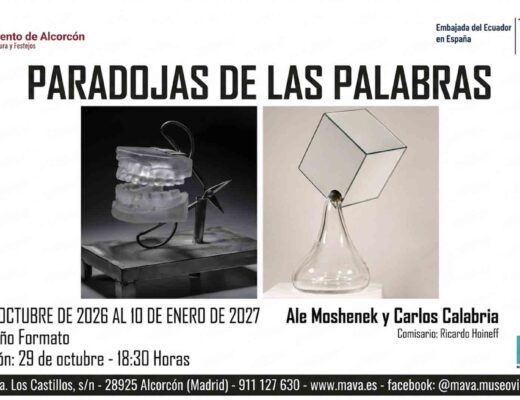 Cartel oficial de la exposicion paradojas de las palabras en Alcorcon"
